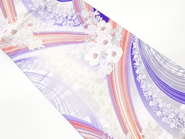 6930231: JAPANESE KIMONO / VINTAGE FUKURO OBI / WOVEN FLOWER